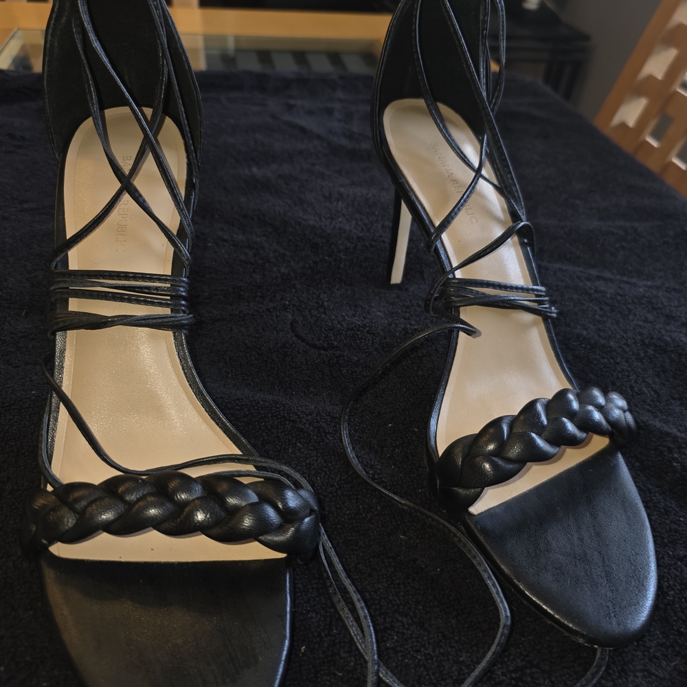 Banana Republic Black Braided Sandals